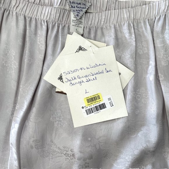 PAT DAHNKE Wisteria Silk Queen Isabel Top & Tea Length Skirt Taupe Large NWT - Picture 14 of 15